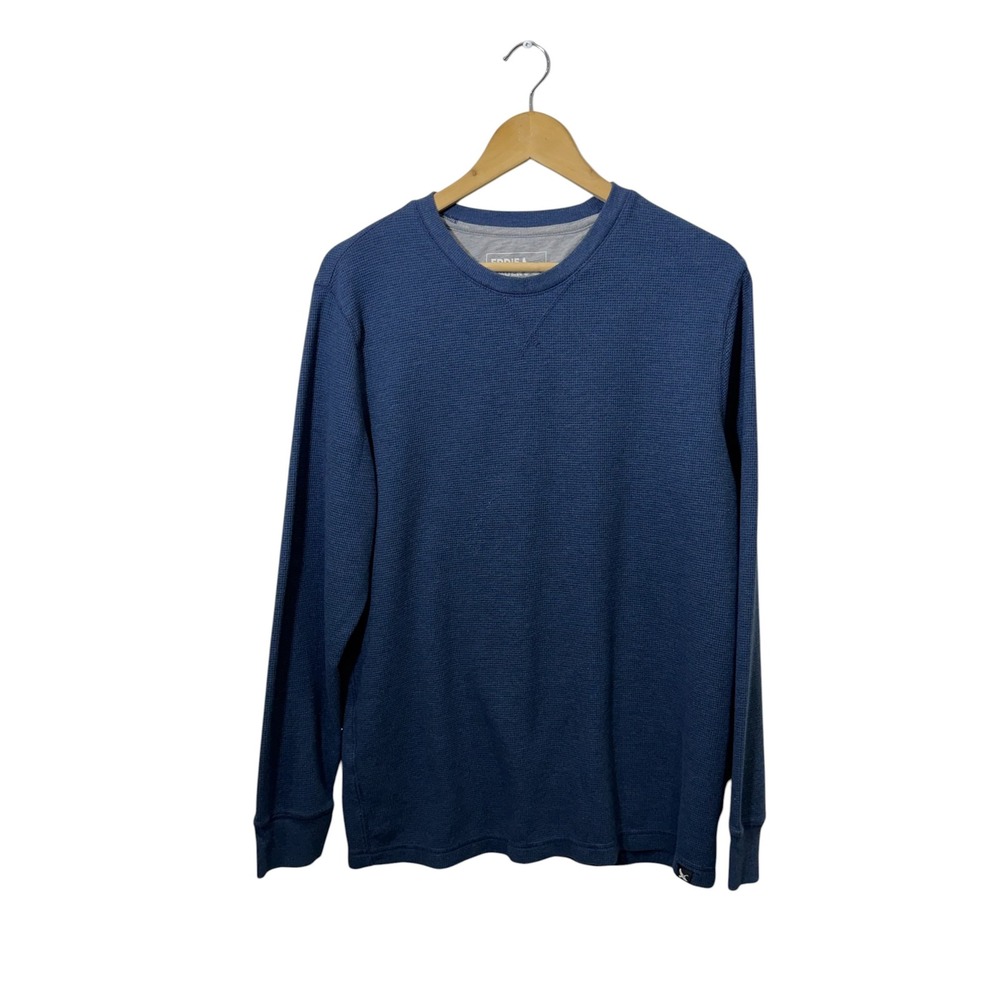 Eddie Bauer Mens Blue Solid Thermal Long Sleeve Shirt M